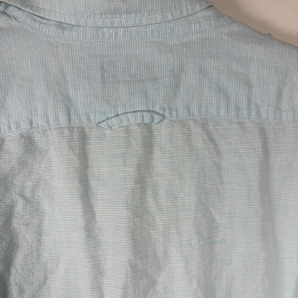 Banana Republic Linen Ice Blue Business Casual Button Down Shirt Size Medium - Picture 7 of 10